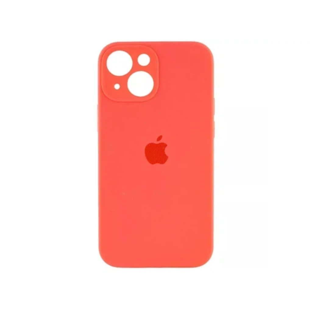 Чехол Silicone Case с закрытым низом и защитой камеры для Iphone 13 (Квадратные грани)